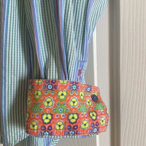 Robert Graham Men’s 2XL Flip Cuff dress Shirt Colorful striped Floral Party - Picture 5 of 10